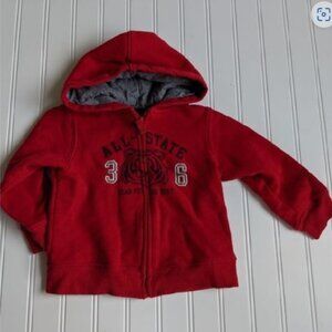 Carter's Red athletic sweatshirt hoodie zip-up jacket Size 18Months
